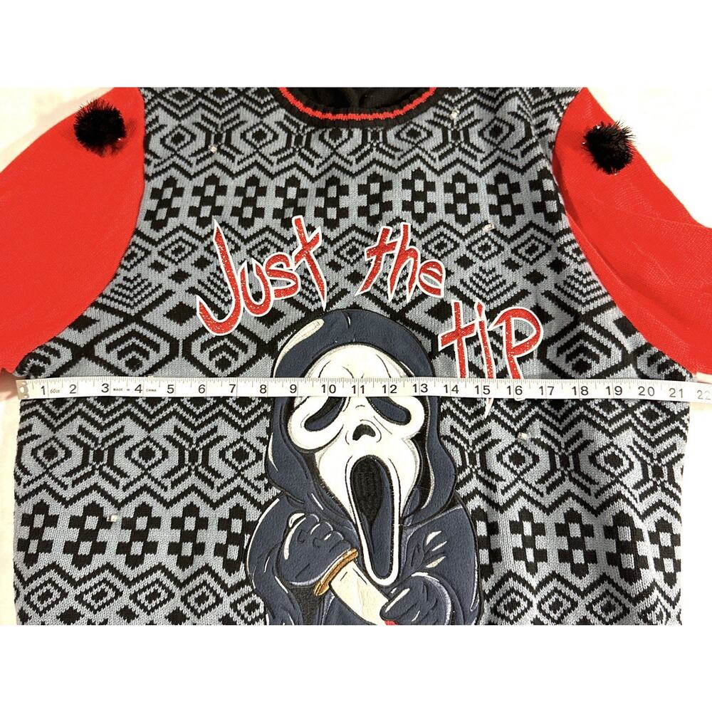 Spencer’s Ghost Face Just the Tip Light Up Sweater XL Scream Horror Christmas - Picture 7 of 13